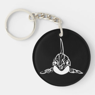 Porte-clefs Orca tribale noire et blanche