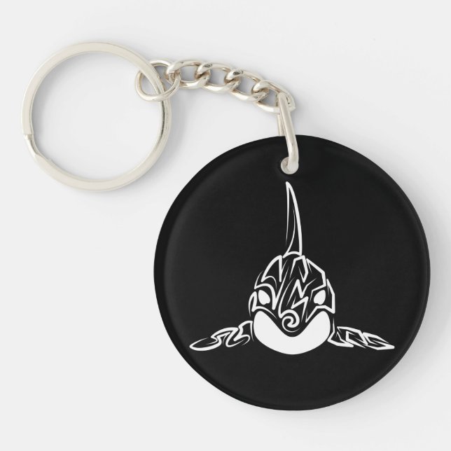 Porte-clefs Orca tribale noire et blanche (Devant)