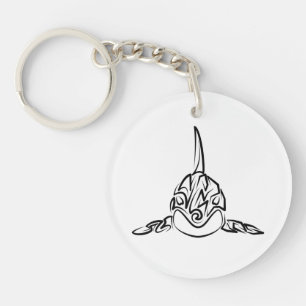 Porte-clefs Orca tribale noire et blanche