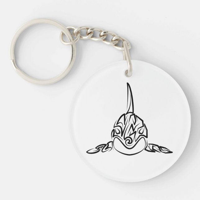 Porte-clefs Orca tribale noire et blanche (Devant)