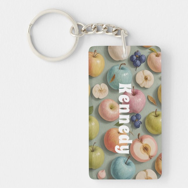 Porte-clefs Orchard Whimsy : Fruits pastel (Devant)