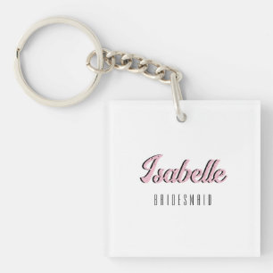 Porte-clefs Orchid Pink 3D Drôle Nom Bridesmaid