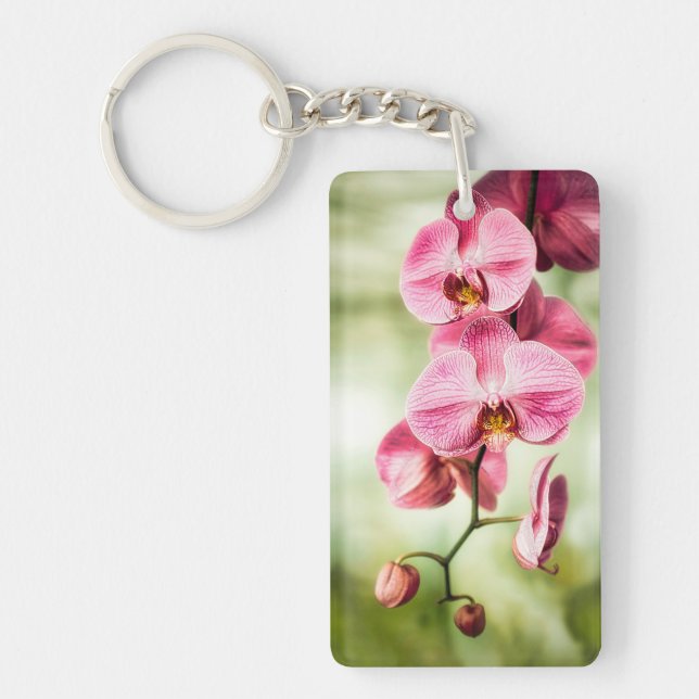 Porte-clefs Orchidée rose (Devant)
