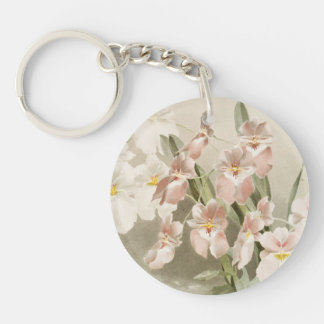 Porte-clefs Orchidées Blossom peinture d'art Vintage