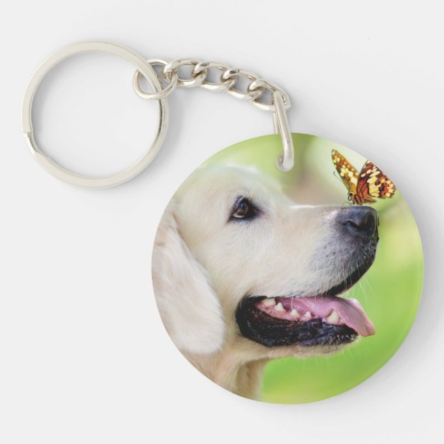 Porte-clefs Oreiller À Lancer Du Labrador Et Du Papillon (Devant)