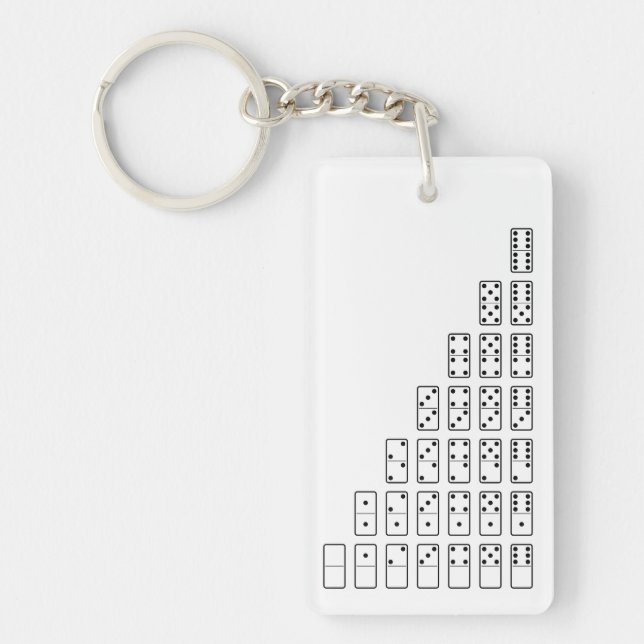 Porte-clefs Original black and white domino (Devant)