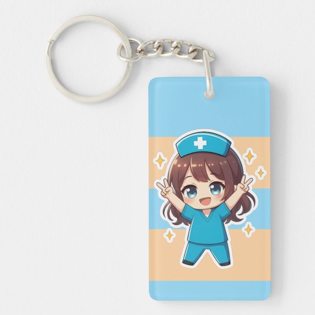 Porte-clefs Original Chibi Nurse 2.0 - Victory Spirit (Devant)