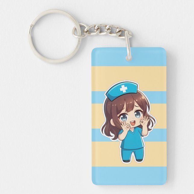 Porte-clefs Original Chibi Nurse 3.0 - Ok (Devant)