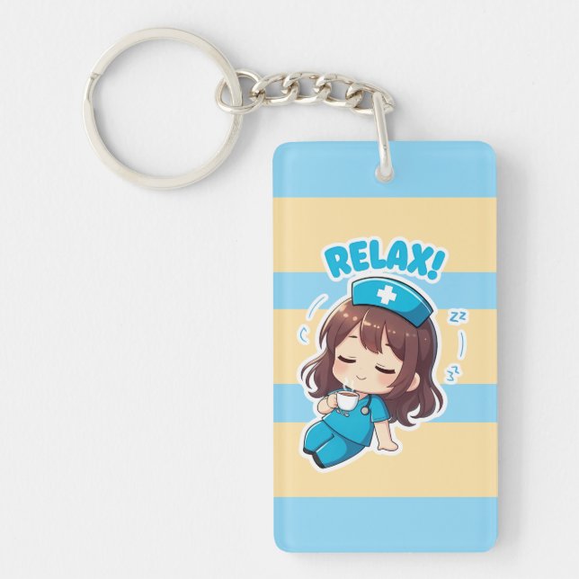 Porte-clefs Original Chibi Nurse 3.0 - Relax (Devant)