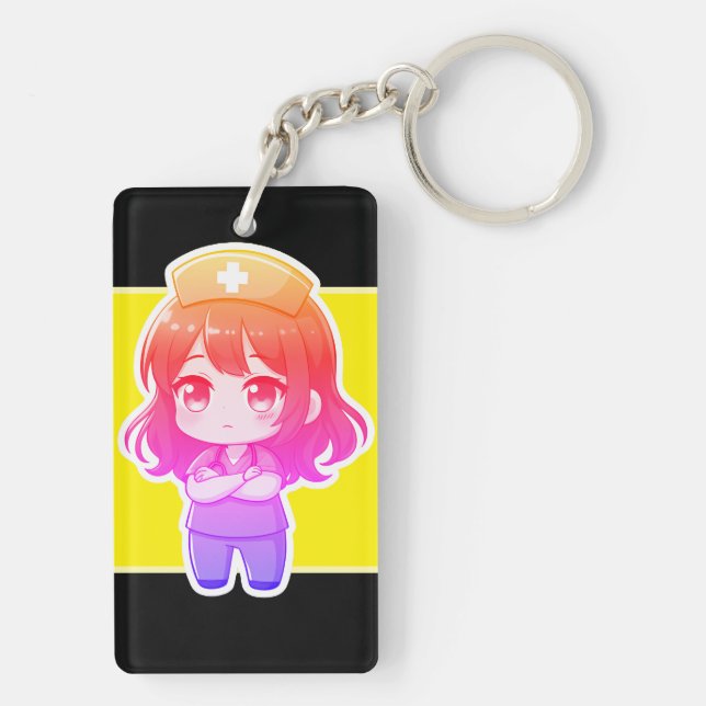 Porte-clefs Original Chibi Nurse - Professional Calm (Dos)