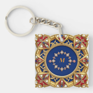 Porte-clefs Ornement Doré Artistique de Style Médiéval