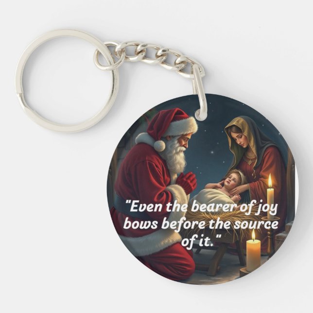 Porte-clefs Ornement encadré de flocon de neige (Devant)