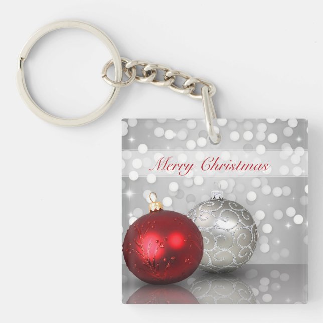 Porte-clefs Ornements de Noël chatoyants - Porte - clé acryliq (Devant)