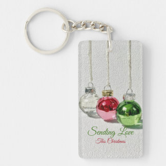 Porte-clefs Ornements de Noël en Verre Minimalistes