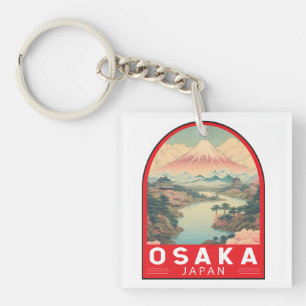 Porte-clefs Osaka Japon Mont Fuji Voyage Art Emblème