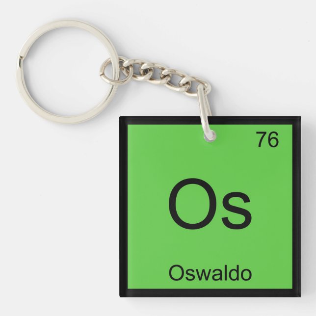 Porte-clefs Oswaldo Nom Chimie Élément Tableau Périodique (Devant)