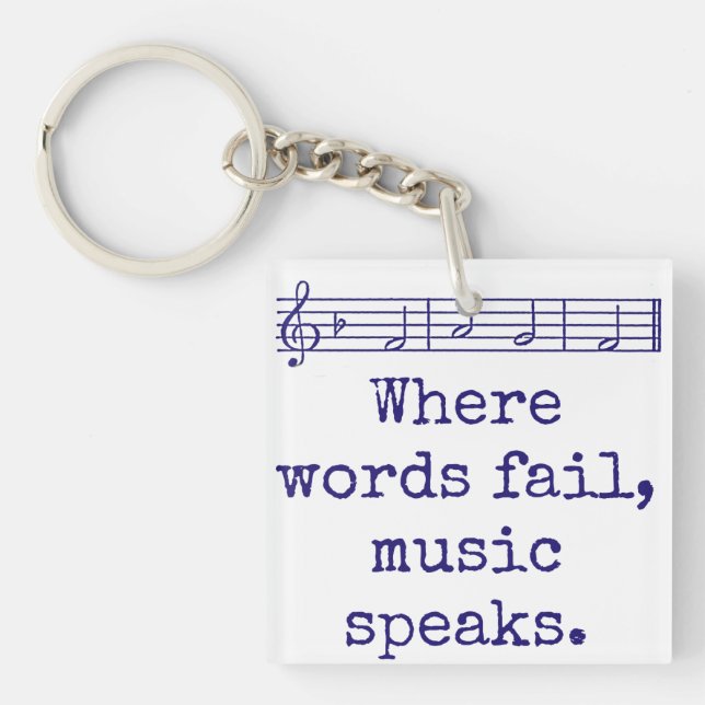 Porte-clefs Où les mots ne parlent pas musique - Citation de m (Devant)