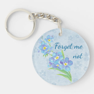 Porte-clefs Oubliez-moi pas Custom Watercolor Garden Flower