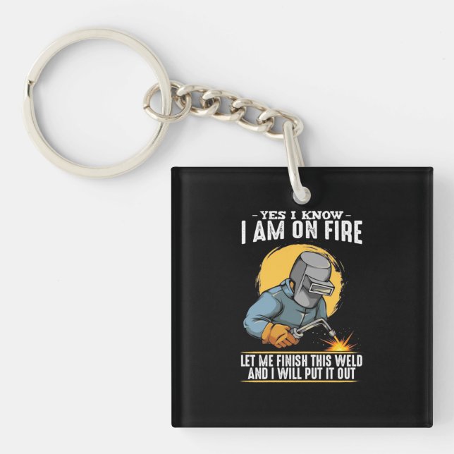 Porte-clefs Oui Je Sais Que Je Suis En Feu (Devant)