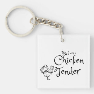 Porte-clefs Oui Je suis un vendeur de poulet avec un profil de