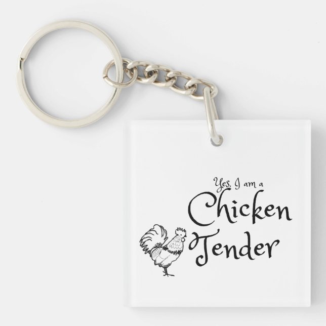 Porte-clefs Oui Je suis un vendeur de poulet avec un profil de (Devant)