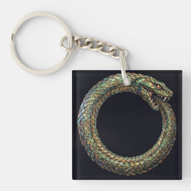 Porte-clefs Ouroboros — Affiche runique du symbole du serpent  (Devant)
