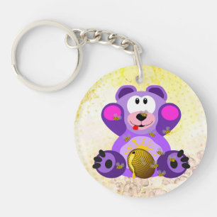 Porte-clefs Ours bleu