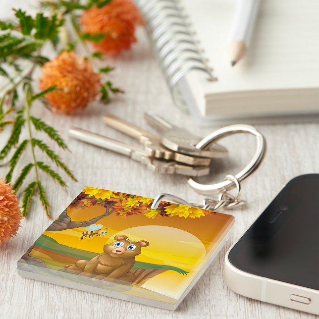 Porte-clefs Ours Brun Coucher de Soleil (Créateur téléchargé)