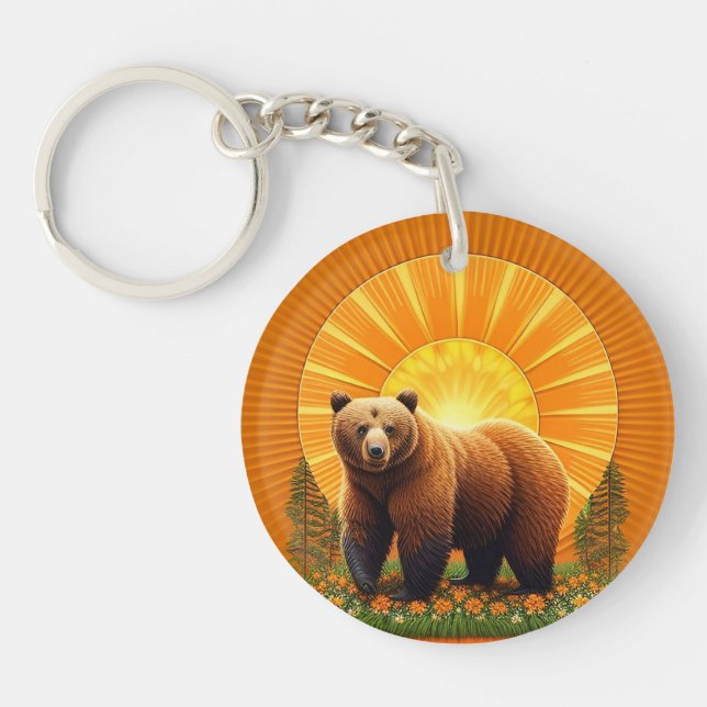 Porte-clefs Ours brun majestueux  (Devant)