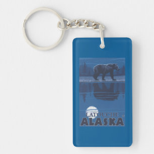 Porte-clefs Ours dans le clair de lune - Latouche, Alaska