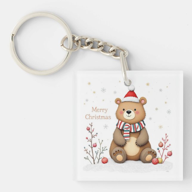 Porte-clefs Ours de Noël (Devant)