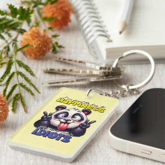 Porte-clefs Ours de panda d'art sarcastique