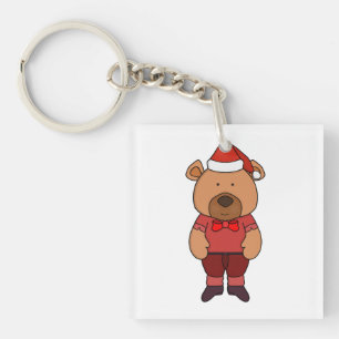 Porte-clefs Ours doux de père Noël