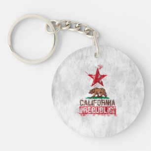 Porte-clefs Ours drapeau de Californie en style peint