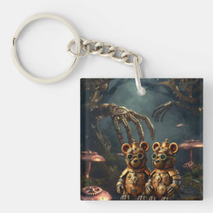 Porte-clefs Ours en gomme mécanique gothique forêt sombre Stea