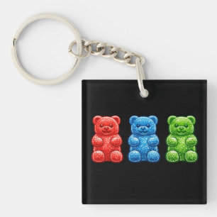 Porte-clefs Ours en gomme Pop Art