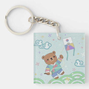 Porte-clefs Ours en peluche à Hanbok : Kite Flying