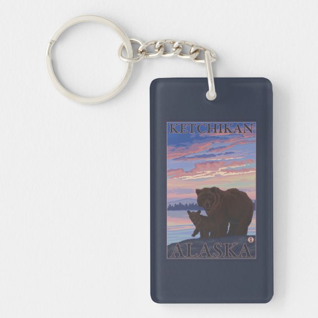 Porte-clefs Ours et CUB - Ketchikan, Alaska (Devant)