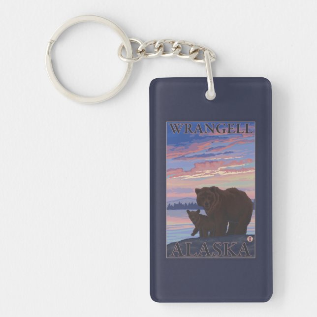 Porte-clefs Ours et CUB - Wrangell, Alaska (Devant)