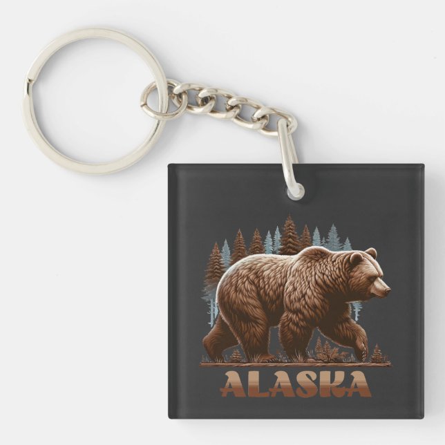 Porte-clefs Ours grizzly d'Alaska (Devant)