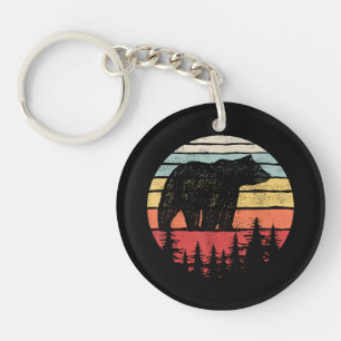 Porte-clefs Ours Grizzly Rétro Vintage