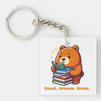 Porte-clefs Ours lisant mignon avec des livres Kawaii