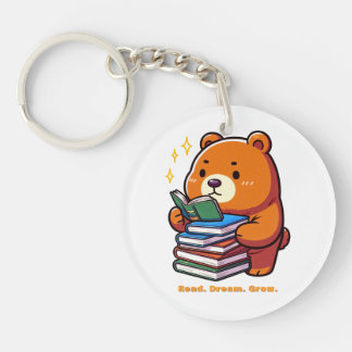 Porte-clefs Ours lisant mignon avec livres Kawaii