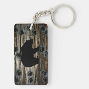 Porte-clefs Ours Noir Ours Noir Pâtes Bois Rustique