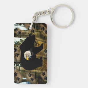 Porte-clefs Ours Noir Ourson Ourson Ourson Ours Empreintes de