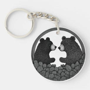 Porte-clefs Ours noirs et blancs