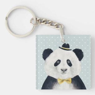 Porte-clefs Ours panda d'aquarelle