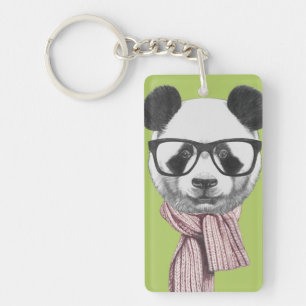 Porte-clefs Ours panda prêt d'hiver