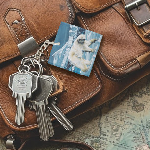 Porte-clefs Ours polaire arctique bleu