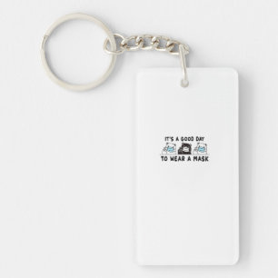Porte-clefs Ours Polaire Ours Noir Portant Visage Masque Migno